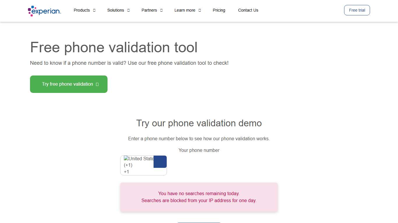 Free Phone Validator and Online Verification | Experian